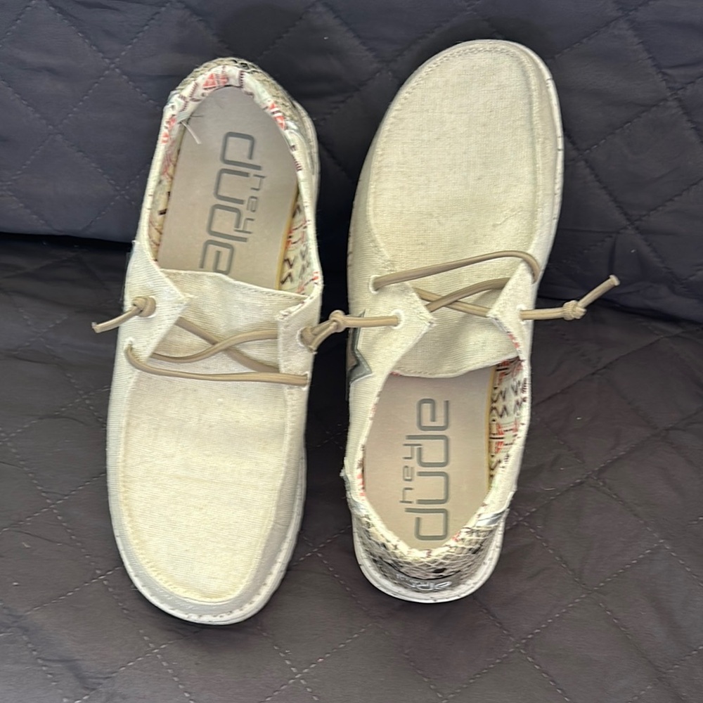 Hey Dude Cream Loafers Casual Flats